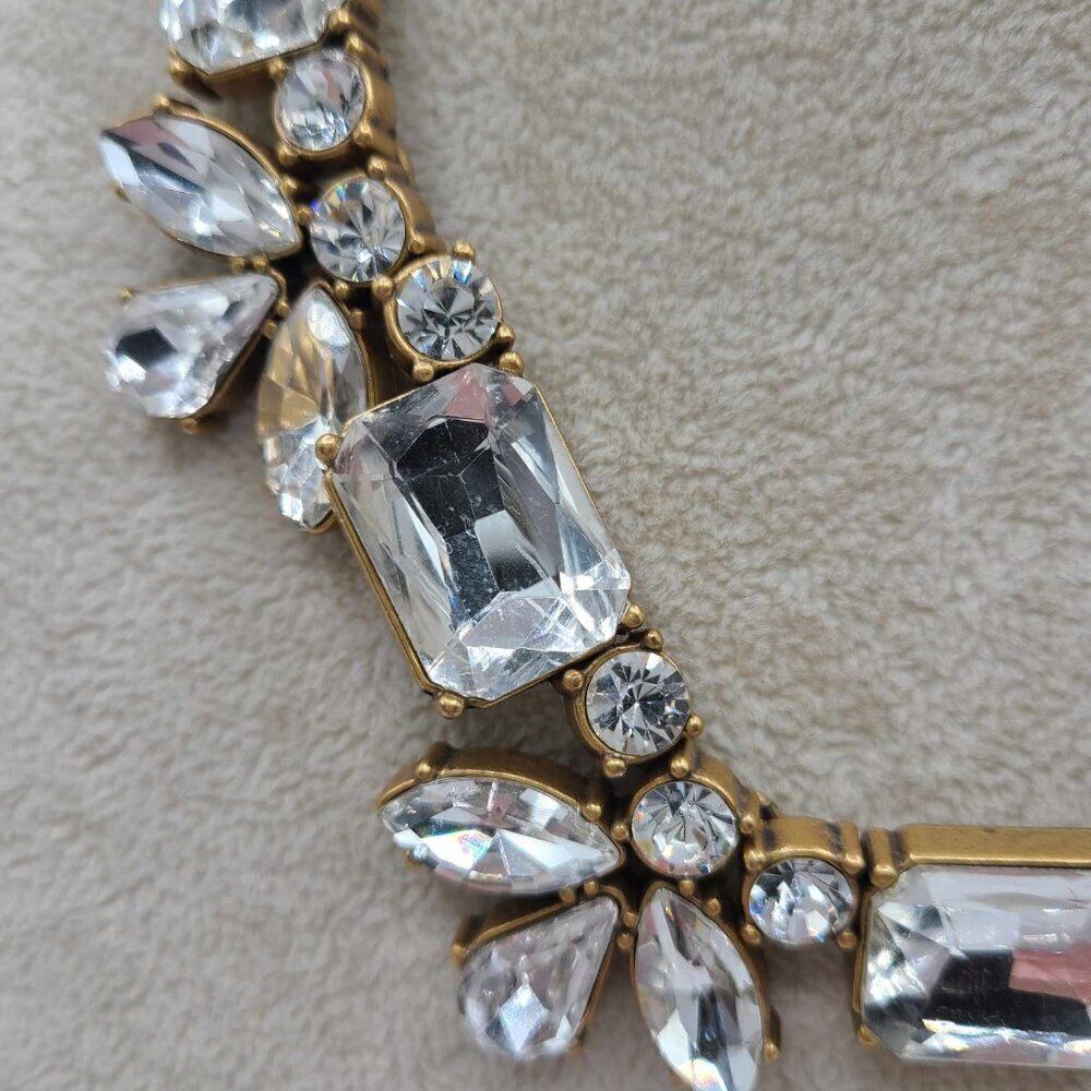 J Crew Rectangle Cluster Clear Crystal Necklace - image 5